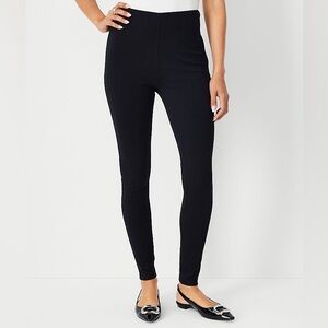 Ann Taylor Petite 2P The Side Zip Legging Ponte Size XS Black Work Pants Pockets